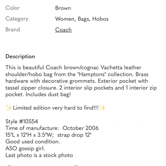 Coach Hamptons leather hobo bag - Picture 16 of 16